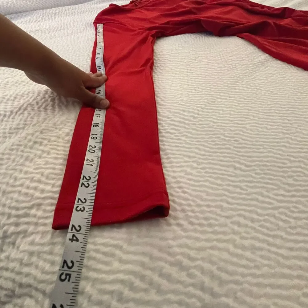 Women’s Red Long Sleeve Midi Sheath Dress Stretch Slim Comfy Size L - Picture 13 of 14